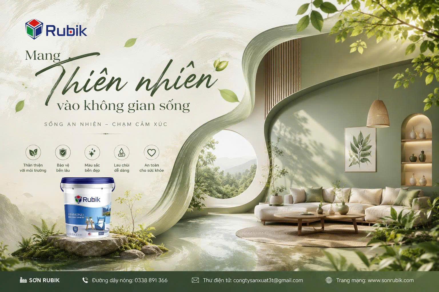 Mang Thiên Nhiên Vào Không Gian Sống – Xu Hướng Kiến Tạo Tổ Ấm Xanh Cùng Sơn Rubik