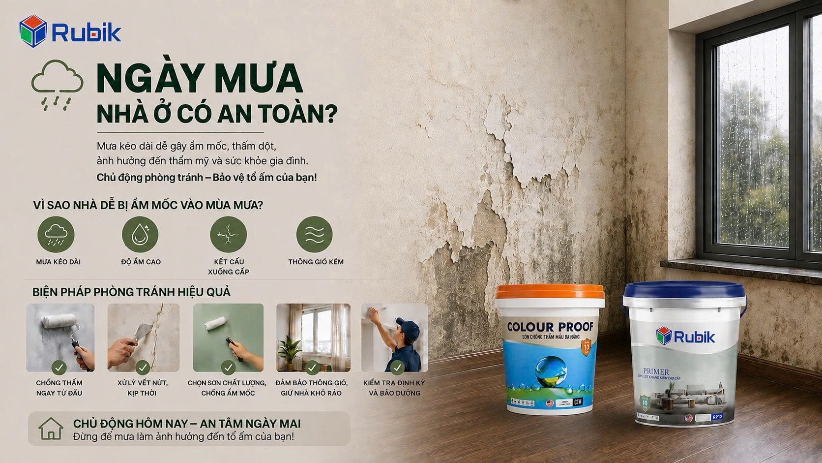 Mưa Nhiều, Độ Ẩm Cao: Vì Sao Nhà Mới Sơn Dễ Phồng Rộp Và Cách Xử Lý?