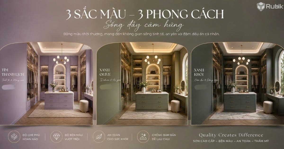 3 SẮC MÀU – 3 PHONG CÁCH: SỐNG ĐẦY CẢM HỨNG CÙNG SƠN RUBIK